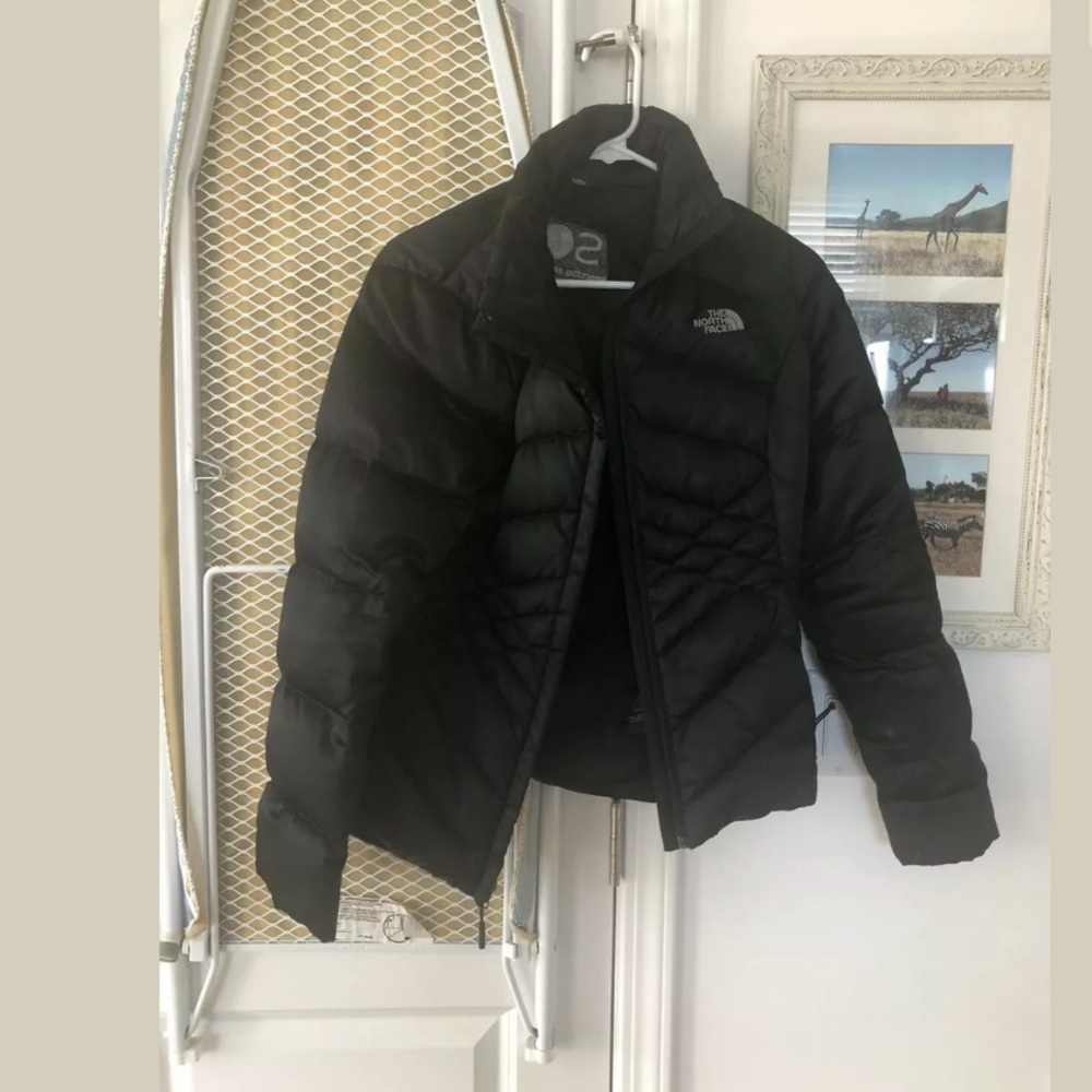North face goose down black jacket